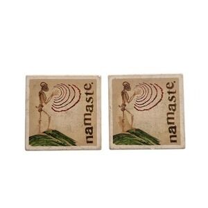 Dogfish Head Namaste Skeleton Ceramic Coasters Set of 2